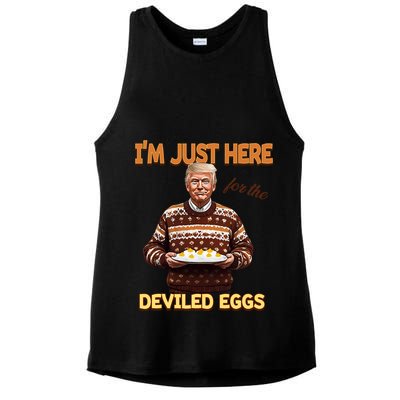 Funny Trump Thanksgiving IM Just Here For The Deviled Eggs Ladies PosiCharge Tri-Blend Wicking Tank