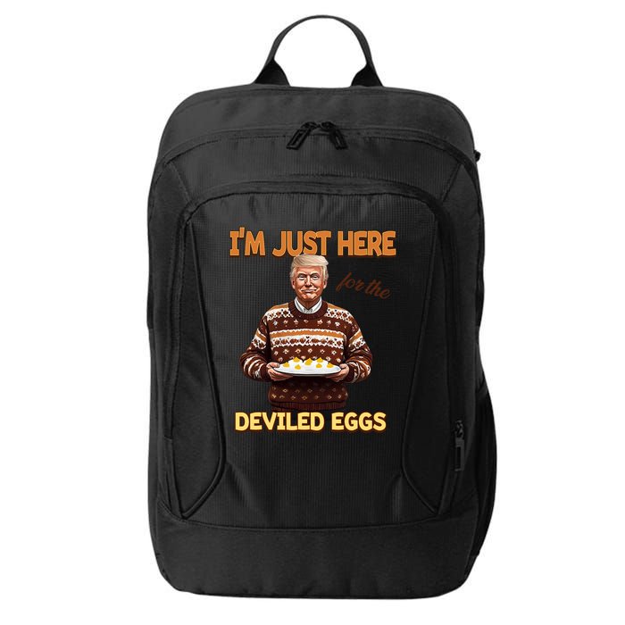 Funny Trump Thanksgiving IM Just Here For The Deviled Eggs City Backpack