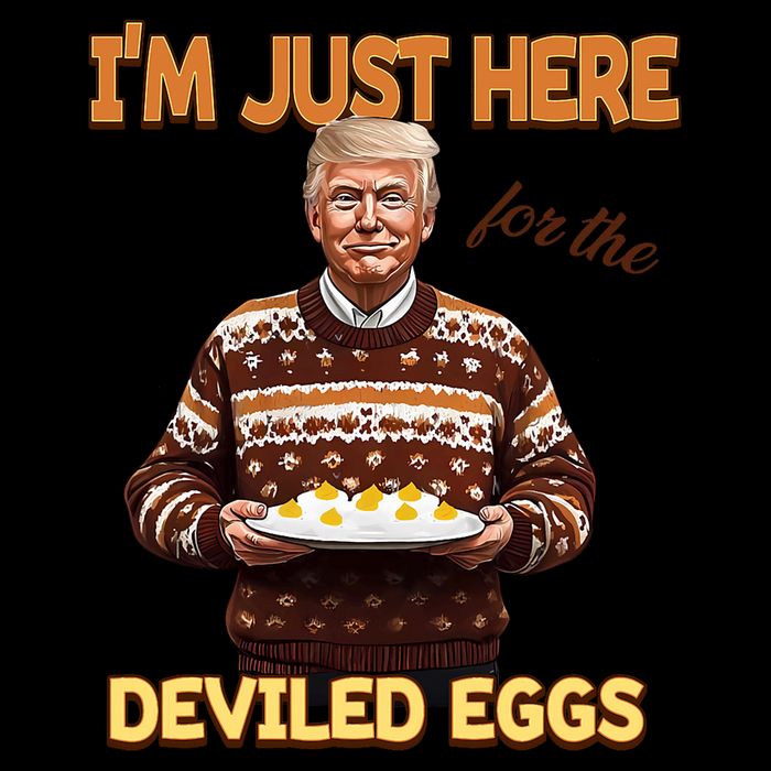 Funny Trump Thanksgiving IM Just Here For The Deviled Eggs 16 in Basic Backpack