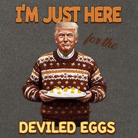 Funny Trump Thanksgiving IM Just Here For The Deviled Eggs Cotton Canvas Backpack