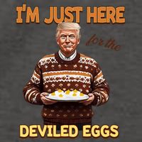Funny Trump Thanksgiving IM Just Here For The Deviled Eggs Vector Backpack