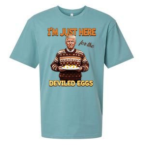 Funny Trump Thanksgiving IM Just Here For The Deviled Eggs Sueded Cloud Jersey T-Shirt