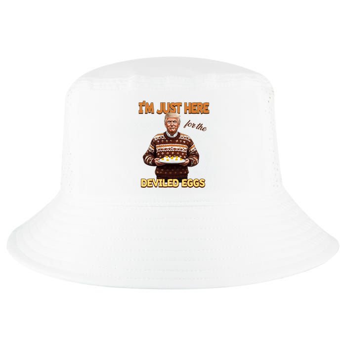 Funny Trump Thanksgiving IM Just Here For The Deviled Eggs Cool Comfort Performance Bucket Hat