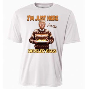 Funny Trump Thanksgiving IM Just Here For The Deviled Eggs Cooling Performance Crew T-Shirt