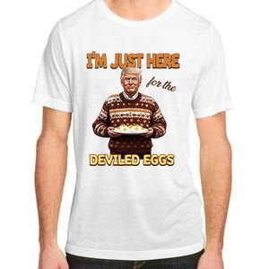 Funny Trump Thanksgiving IM Just Here For The Deviled Eggs Adult ChromaSoft Performance T-Shirt