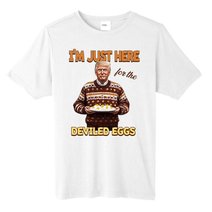 Funny Trump Thanksgiving IM Just Here For The Deviled Eggs Tall Fusion ChromaSoft Performance T-Shirt