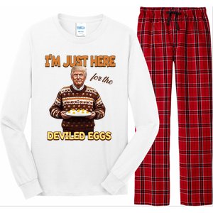 Funny Trump Thanksgiving IM Just Here For The Deviled Eggs Long Sleeve Pajama Set