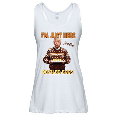 Funny Trump Thanksgiving IM Just Here For The Deviled Eggs Ladies Essential Flowy Tank
