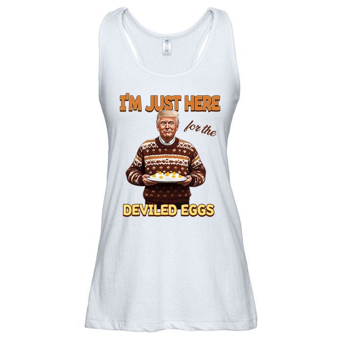 Funny Trump Thanksgiving IM Just Here For The Deviled Eggs Ladies Essential Flowy Tank