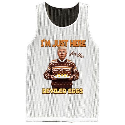 Funny Trump Thanksgiving IM Just Here For The Deviled Eggs Mesh Reversible Basketball Jersey Tank