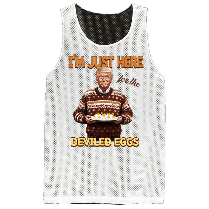 Funny Trump Thanksgiving IM Just Here For The Deviled Eggs Mesh Reversible Basketball Jersey Tank