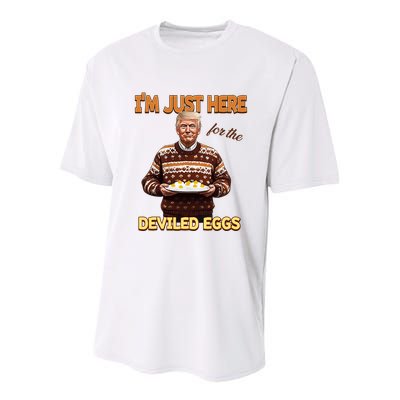 Funny Trump Thanksgiving IM Just Here For The Deviled Eggs Youth Performance Sprint T-Shirt