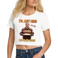Funny Trump Thanksgiving IM Just Here For The Deviled Eggs Crop Top