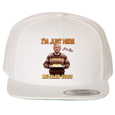 Funny Trump Thanksgiving IM Just Here For The Deviled Eggs Wool Snapback Cap