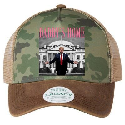 Funny Trump Take America Back DaddyS Home Trump Pink 2024 Legacy Tie Dye Trucker Hat