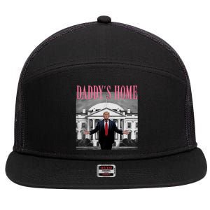 Funny Trump Take America Back DaddyS Home Trump Pink 2024 7 Panel Mesh Trucker Snapback Hat