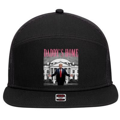 Funny Trump Take America Back DaddyS Home Trump Pink 2024 7 Panel Mesh Trucker Snapback Hat