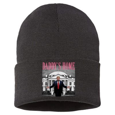 Funny Trump Take America Back DaddyS Home Trump Pink 2024 Sustainable Knit Beanie