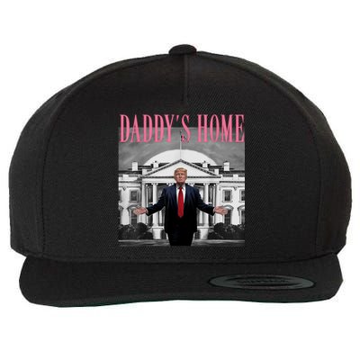 Funny Trump Take America Back DaddyS Home Trump Pink 2024 Wool Snapback Cap