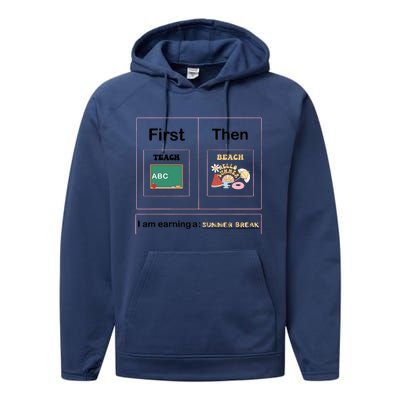 First Teach Then Beach First We Teach Then We Beach Performance Fleece Hoodie