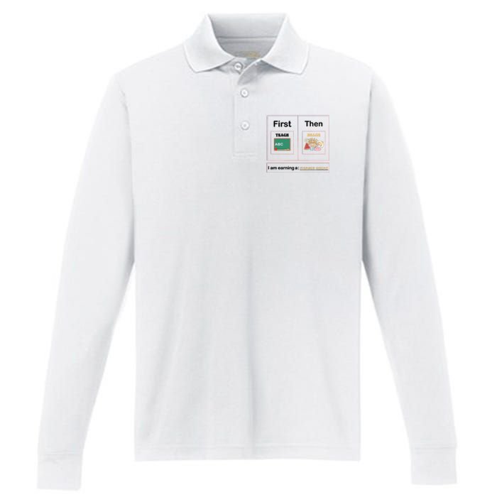 First Teach Then Beach First We Teach Then We Beach Performance Long Sleeve Polo