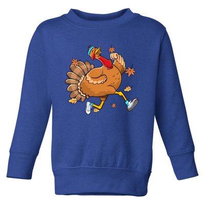 Funny Turkey Thanksgiving Its Leg Day Workout Exercise Cute Gift Toddler Sweatshirt