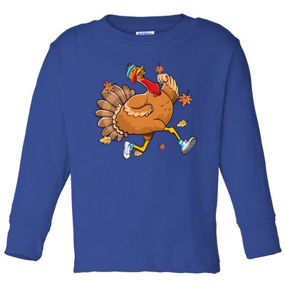 Funny Turkey Thanksgiving Its Leg Day Workout Exercise Cute Gift Toddler Long Sleeve Shirt