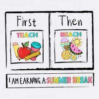 First Teach Then Beach I Am Earning A Summer Break Flat Bill Trucker Hat