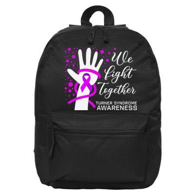 Fight Together Turner Syndrome Warrior Awareness Hand Ribbon 16 in Basic Backpack