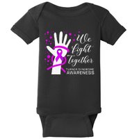 Fight Together Turner Syndrome Warrior Awareness Hand Ribbon Baby Bodysuit