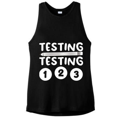 Funny Teacher Testing Design For Wo Testing Teacher Ladies PosiCharge Tri-Blend Wicking Tank