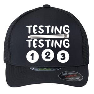 Funny Teacher Testing Design For Wo Testing Teacher Flexfit Unipanel Trucker Cap