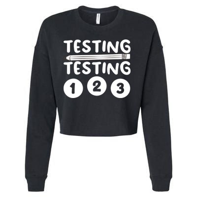 Funny Teacher Testing Design For Wo Testing Teacher Cropped Pullover Crew