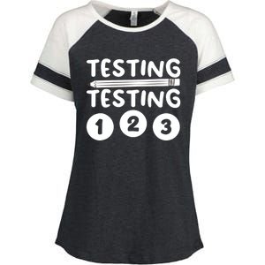 Funny Teacher Testing Design For Wo Testing Teacher Enza Ladies Jersey Colorblock Tee