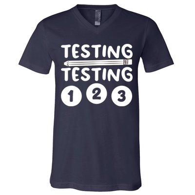 Funny Teacher Testing Design For Wo Testing Teacher V-Neck T-Shirt