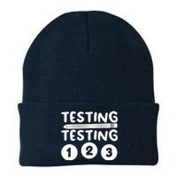 Funny Teacher Testing Design For Wo Testing Teacher Knit Cap Winter Beanie