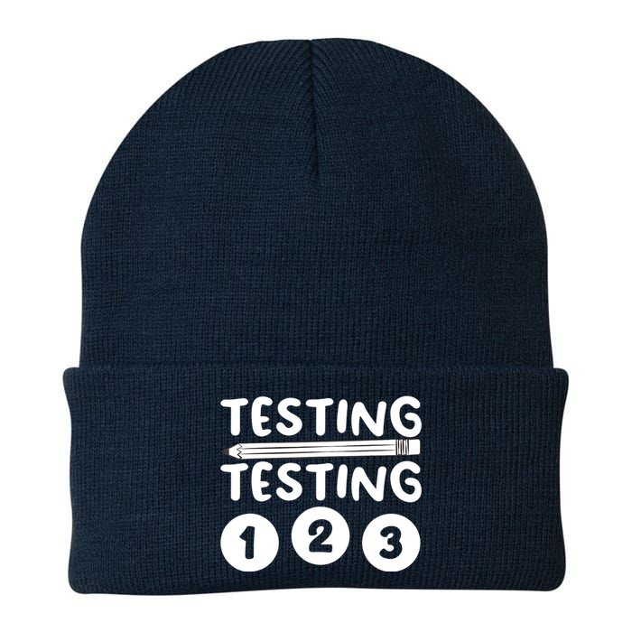 Funny Teacher Testing Design For Wo Testing Teacher Knit Cap Winter Beanie