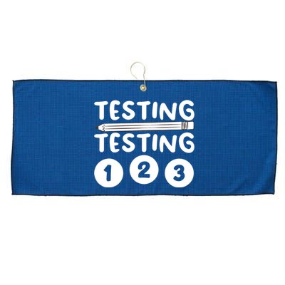 Funny Teacher Testing Design For Wo Testing Teacher Large Microfiber Waffle Golf Towel