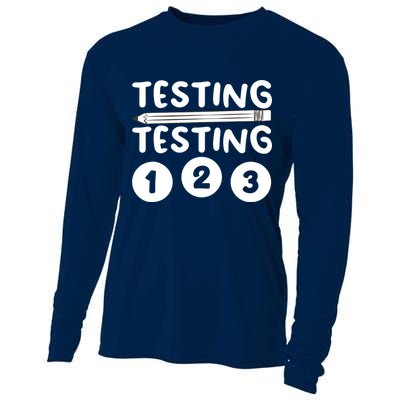 Funny Teacher Testing Design For Wo Testing Teacher Cooling Performance Long Sleeve Crew