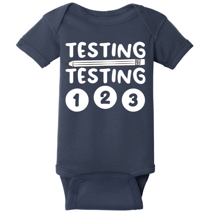 Funny Teacher Testing Design For Wo Testing Teacher Baby Bodysuit