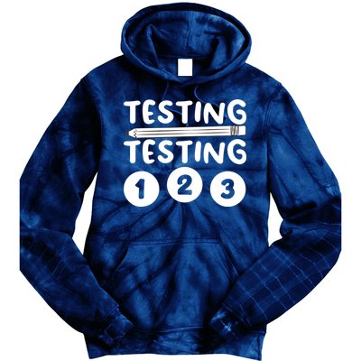 Funny Teacher Testing Design For Wo Testing Teacher Tie Dye Hoodie
