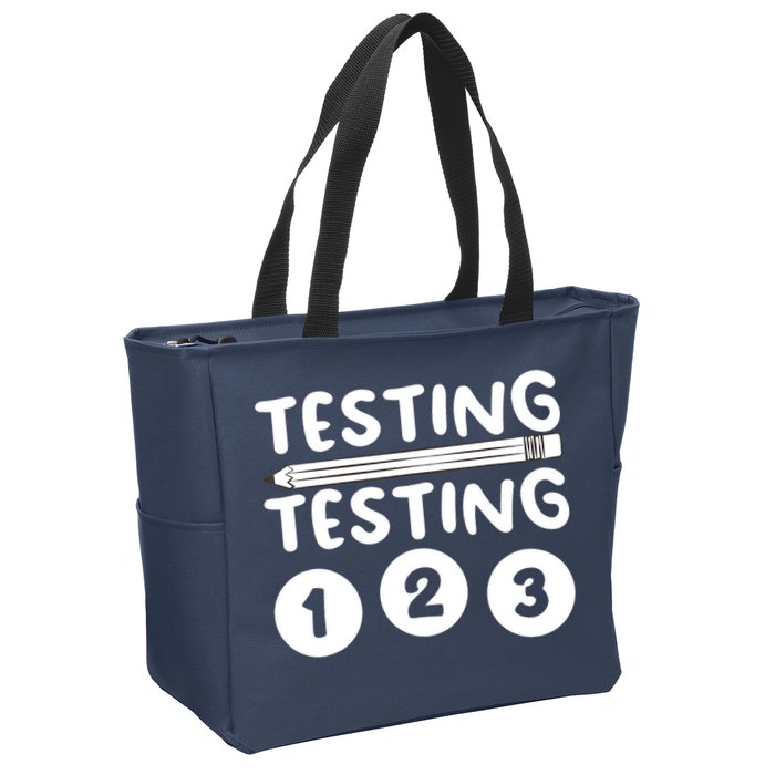 Funny Teacher Testing Design For Wo Testing Teacher Zip Tote Bag