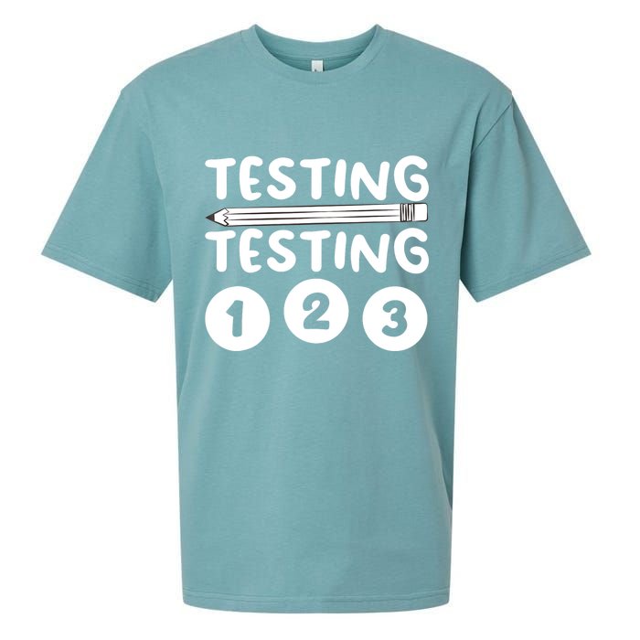 Funny Teacher Testing Design For Wo Testing Teacher Sueded Cloud Jersey T-Shirt