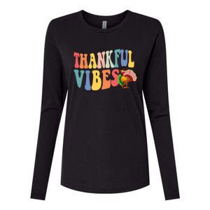 Feeling Thankful Thanksgiving Thankful Vibes Great Gift Womens Cotton Relaxed Long Sleeve T-Shirt