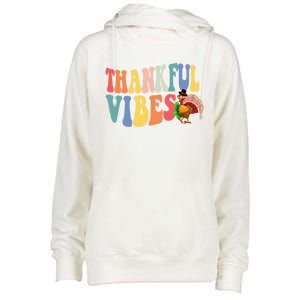 Feeling Thankful Thanksgiving Thankful Vibes Great Gift Womens Funnel Neck Pullover Hood