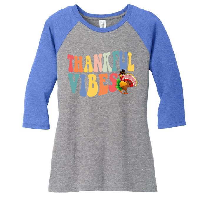 Feeling Thankful Thanksgiving Thankful Vibes Great Gift Women's Tri-Blend 3/4-Sleeve Raglan Shirt