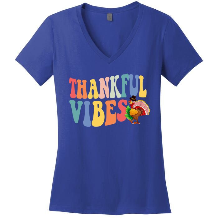 Feeling Thankful Thanksgiving Thankful Vibes Great Gift Women's V-Neck T-Shirt