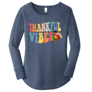 Feeling Thankful Thanksgiving Thankful Vibes Great Gift Women's Perfect Tri Tunic Long Sleeve Shirt