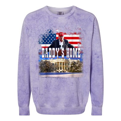 Funny Trump Take America Back Daddys Home Trump 2024 Colorblast Crewneck Sweatshirt