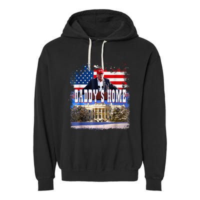 Funny Trump Take America Back Daddys Home Trump 2024 Garment-Dyed Fleece Hoodie